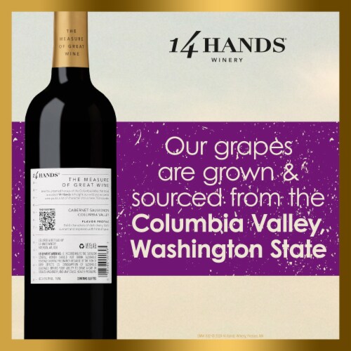 14 Hands Columbia Valley Cabernet Sauvignon Red Wine Perspective: right