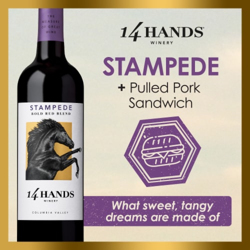 14 Hands Stampede Red Blend Washington Red Wine Perspective: right