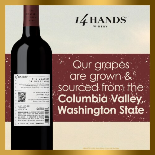 14 Hands Run Wild Juicy Red Blend Washington Wine Perspective: right