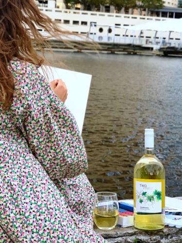 Two Vines Chardonnay Washington White Wine Perspective: right