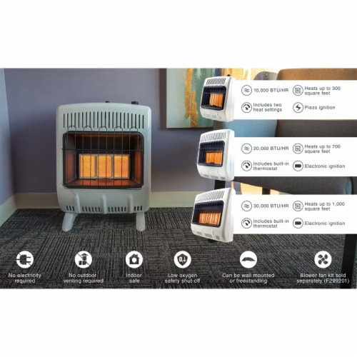 Mr. Heater 30000 BTU Vent Free Radiant 20# Quiet Propane Indoor Space Heater Perspective: right