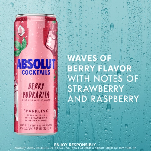 Absolut Vodka Berry Vodkarita Ready to Drink Cocktail Perspective: right