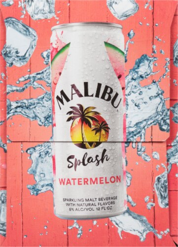 Malibu® Sparkling Watermelon Malt Beverage Perspective: right