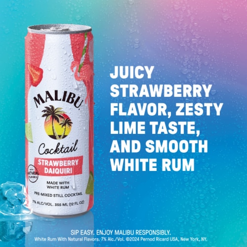 Malibu Strawberry Daiquiri Cocktail Can Perspective: right