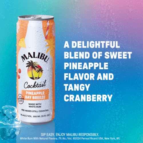 Malibu Pineapple Bay Breeze Ready To Drink Cocktail Can Perspective: right