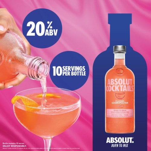 Absolut Classic Cosmopolitan Cranberry Cocktail Perspective: right