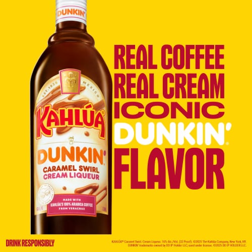 Kahlua Dunkin Caramel Swirl Coffee Liqueur Perspective: right