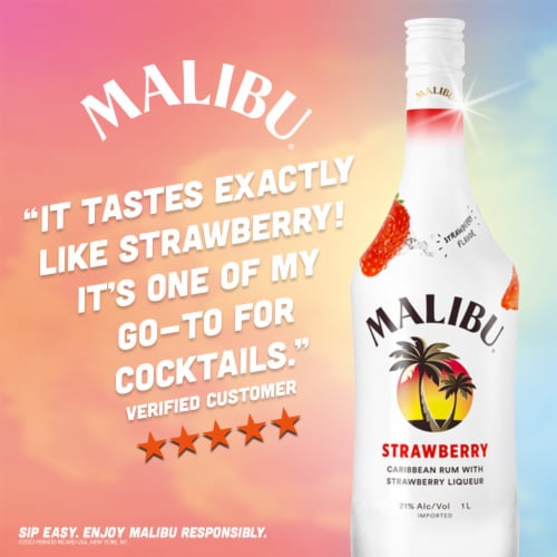 Malibu Strawberry Rum Perspective: right