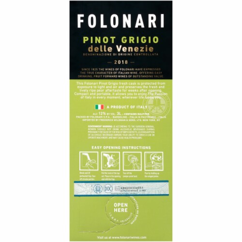 Folonari Pinot Grigio Box Wine Perspective: right