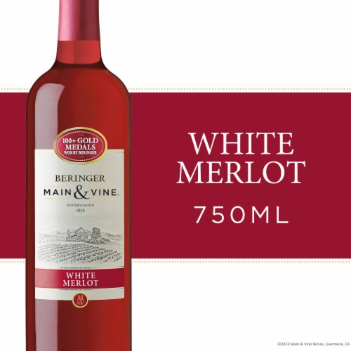 Beringer Main & Vine White Merlot California Rose Wine Perspective: right
