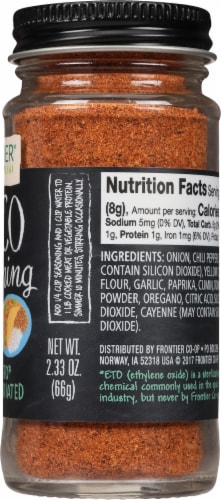 Frontier Taco Seasoning Salt-Free Blend Perspective: right