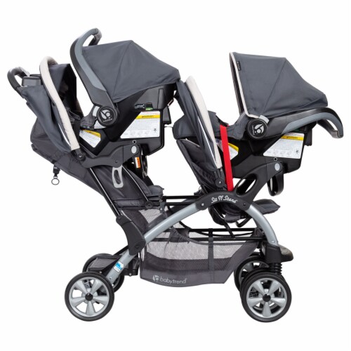 Baby Trend Sit N' Stand Easy Fold Travel Toddler/Baby Double Stroller, Magnolia Perspective: right