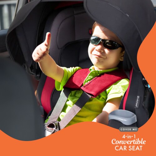 Baby Trend Cover Me 4 in 1 Convertible Car Seat w/ Canopy, Scooter (Black/Red) Perspective: right
