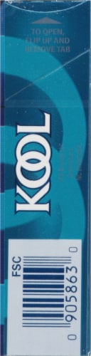 Kool Blue True Menthol Cigarettes Flip-Top Pack Perspective: right