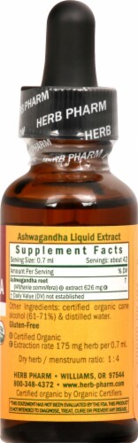 Herb Pharm® Ashwagandha Energy and Vitality Herbal Supplement Perspective: right