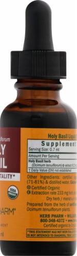 Herb Pharm Holy Basil Herbal Supplement Perspective: right