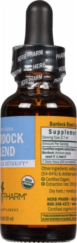Herb Pharm Burdock Blend Herbal Supplement Perspective: right