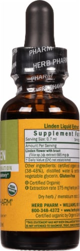 Herb Pharm Linden Liquid Herbal Supplement Perspective: right