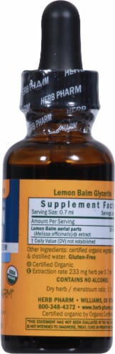 Herb Pharm® Organic Lemon Balm Glycerite Perspective: right