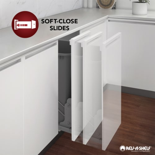 Rev-A-Shelf Double Pullout Trash Cans 35 qt. with Soft-close, 53WC-1835SCDM-217 Perspective: right