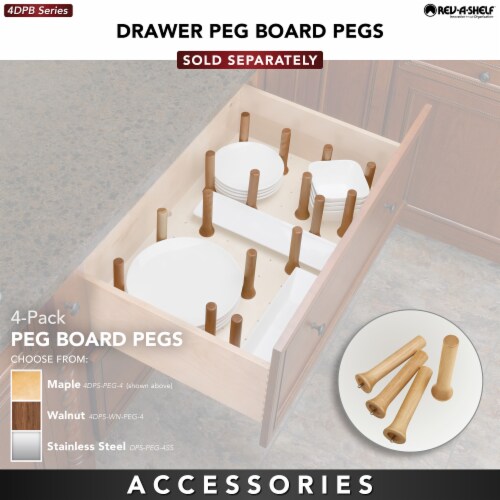 Rev-A-Shelf 39x21 Trimmable Pegboard Drawer Organizer with 16 Pegs, 4DPS-3021 Perspective: right