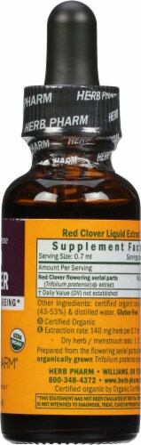Herb Pharm Red Clover Optimal Well-Being Herbal Supplement Perspective: right