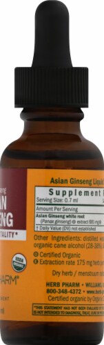 Herb Pharm Asian Ginseng Herbal Supplement Perspective: right