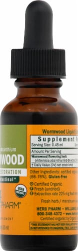Herb Pharm Wormwood Herbal Supplement Perspective: right