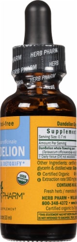 Herb Pharm Dandelion Alcohol Free Herbal Supplement Perspective: right