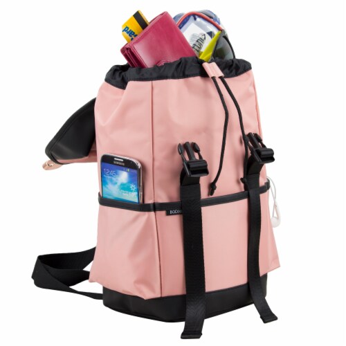 Bodhi Stella Fashion Drawstring Flap Backpack - Blush Perspective: right