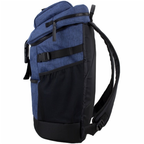 Fuel Barrier Top-Loading Backpack w/ Insulated Zip-Cooler Flap Pocket - Blue Perspective: right