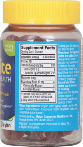 MidNite Sleep Aid Gummies 36 Count Perspective: right
