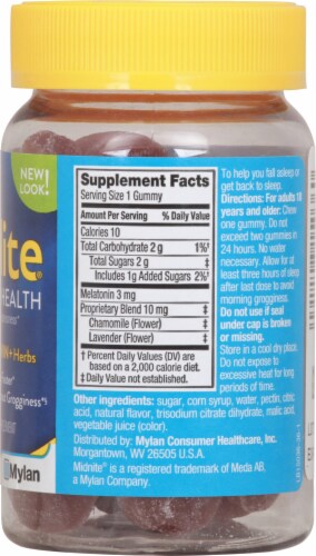 MidNite Sleep Aid Gummies 36 Count Perspective: right