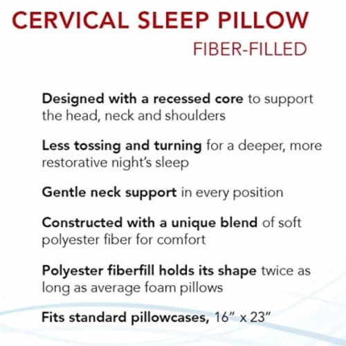 Roscoe Medical Cervical Pillow 16 X 23 Inch White PP3113 1 Ct Standard 1 ct Fred Meyer