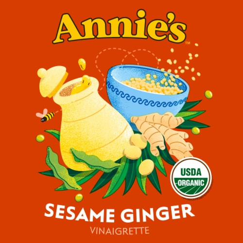 Annie's Organic Sesame Ginger Vinaigrette Salad Dressing Perspective: right