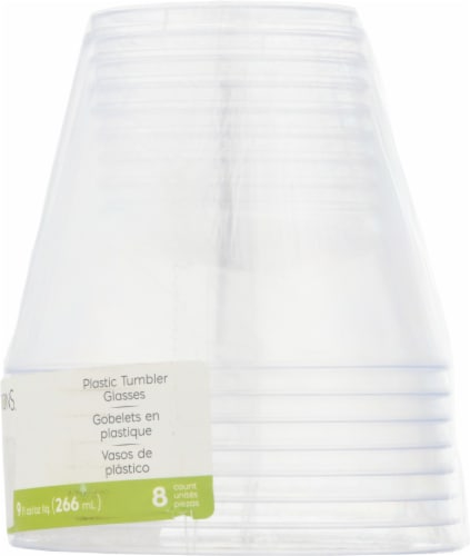9oz Clear Plastic Tumbler Perspective: right