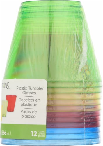 Sensations Plastic Tumbler Glasses - 12 Pack - Assorted Perspective: right