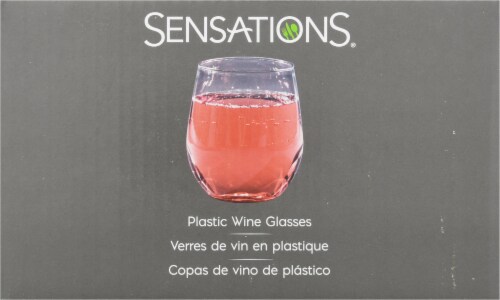 Sensations 14-Ounce Stemless Wine Glass - Clear - 4 Count Perspective: right