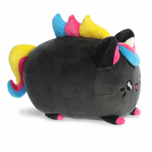 Aurora Large Black Tasty Peach 16 inch Ink Drop Unicorn Meowchi Enchanting Stuffed Animal, One ...