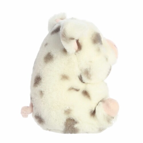 Aurora Mini White Rolly Pet 5 inches Periwinkle Pig Round Stuffed ...