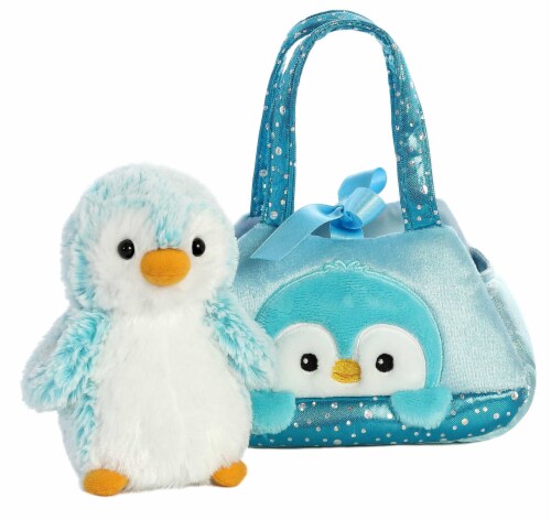 Aurora Small Blue Fancy Pals 7inch PomPom Penguin Fashionable Stuffed ...
