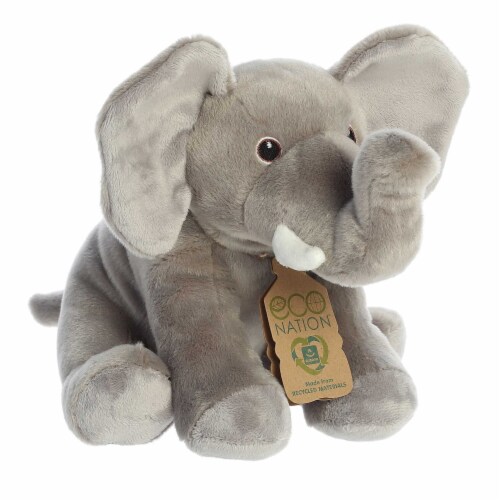 Aurora Large Grey Eco Nation Eco Hugs 13 inches Elephant Eco-Friendly ...