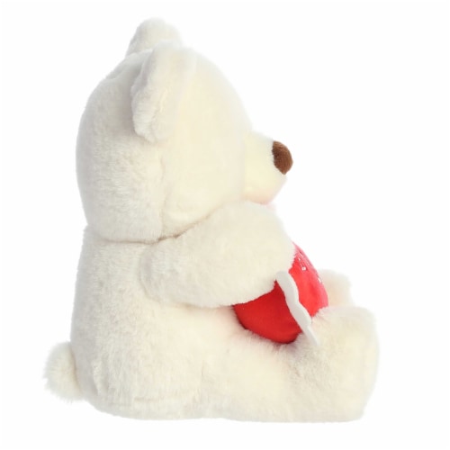 Aurora Medium Cream Valentine 10 inch Flutter Heart Bear Heartwarming ...