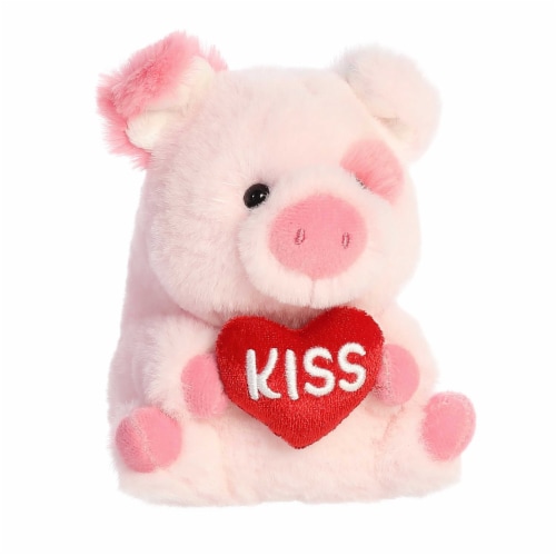 Aurora Mini Pink Rolly Pet 5 Inch Kiss Pig Round Stuffed Animal, One ...