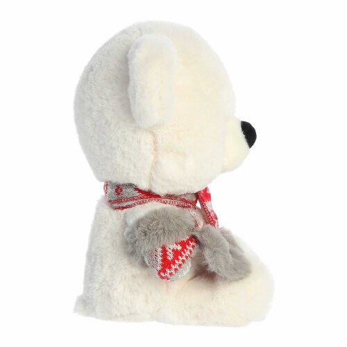 Aurora Large White Holiday 13 inch Baby Bear Beau Festive Stuffed ...