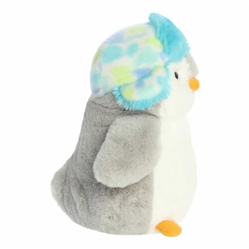 Aurora Medium Gray PomPom Penguin 10 inch Blue Mosaic Festive Stuffed ...