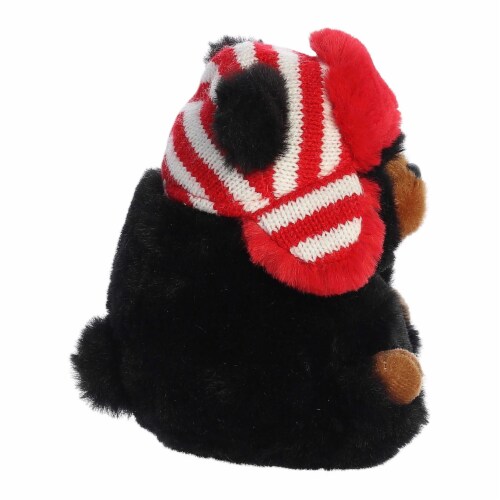 Aurora Mini Black Rolly Pet 5 inch Blake Black Bear Festive Stuffed ...