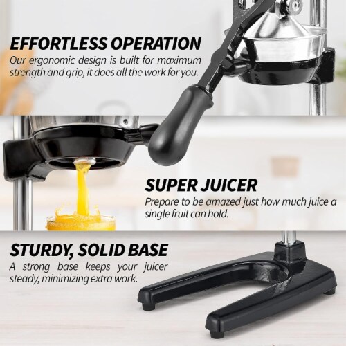 Zulay Kitchen Heavy Duty Citrus Juicer - Extra Tall Black Perspective: right
