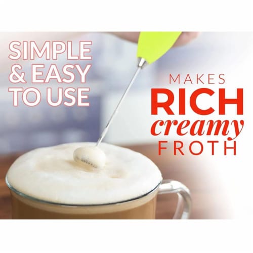 Zulay Kitchen MILK BOSS Milk Frother With Stand - Lime Green Perspective: right
