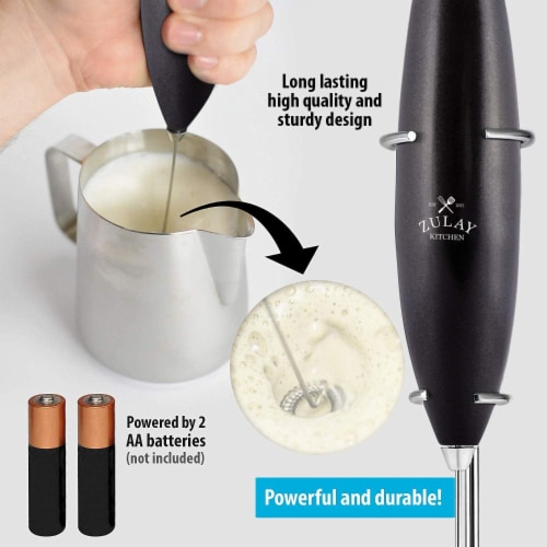 Zulay Kitchen MILK BOSS Milk Frother With Stand - Metallic Black Perspective: right